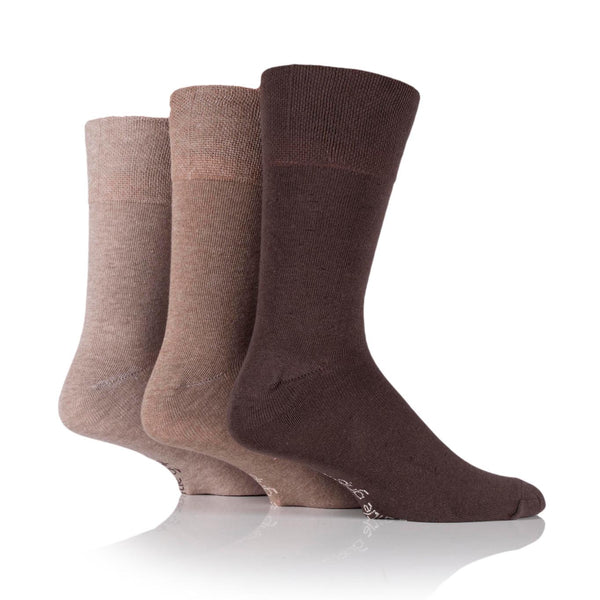 3 Pairs Men's Bigfoot Cotton Socks - Brown Mix