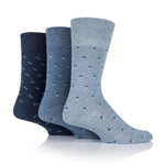 Load image into Gallery viewer, 3 Pairs Men's Bigfoot Cotton Socks - Suit Sock Blue