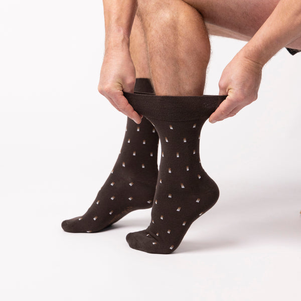 3 Pairs Men's Cotton Socks - Suit Brown