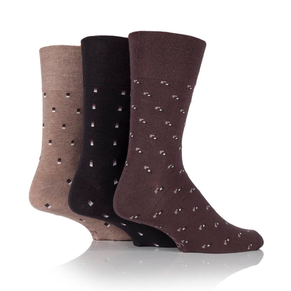 3 Pairs Men's Cotton Socks - Suit Brown