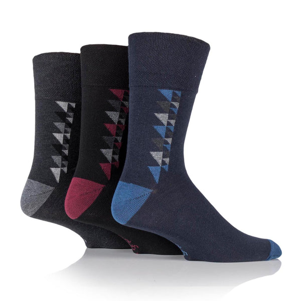 3 Pairs Men's Bigfoot Cotton Socks - Black/Charcoal/Grey