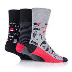 Load image into Gallery viewer, 3 Pairs Men's Fun Feet Cotton Socks - Gentleman