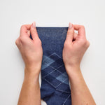 Lade das Bild in den Galerie-Viewer, 3 Paar Herren-Baumwollsocken mit Argyle-Muster – Leven Navy/Denim