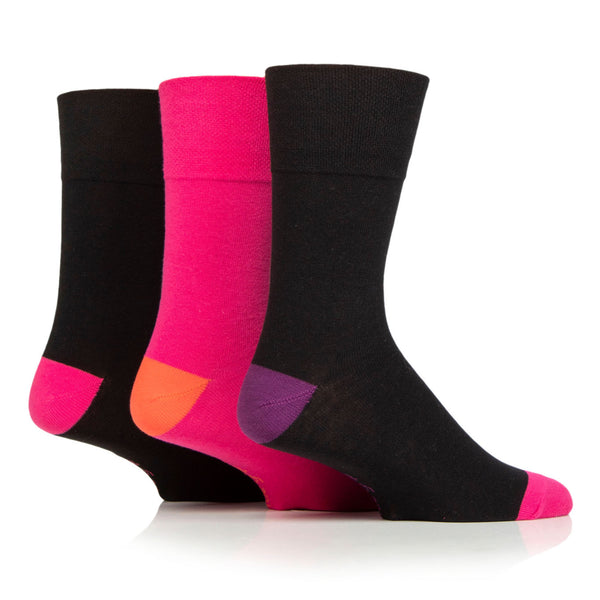 3 Pairs Men's Colourburst Cotton Socks - Crazy Contrast