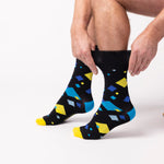 Load image into Gallery viewer, 3 Pairs Men's Colourburst Cotton Socks - Angular Arena