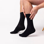 Load image into Gallery viewer, 3 Pairs Men's Bigfoot Cotton Socks - Plain Black