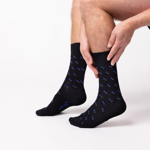 3 Pairs Men's Bamboo Socks - Black Suit Mono