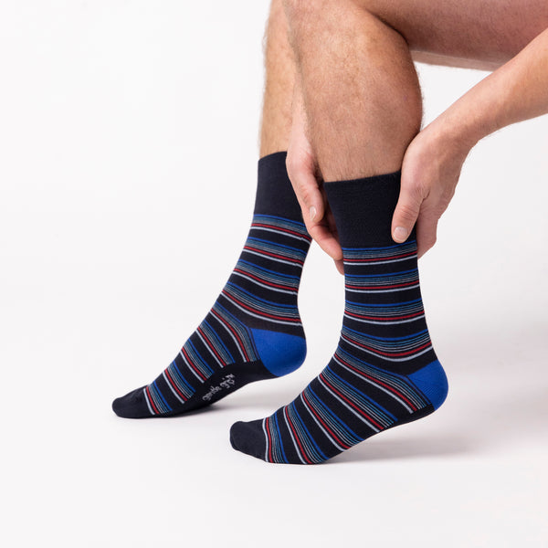3 Pairs Men's Bamboo Socks - Sailor Stripe