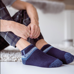 Load image into Gallery viewer, Men's Original Ankle Length Sleep Socks - Navy & Blue