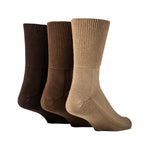 Load image into Gallery viewer, 3 Pairs Cushion Foot Bamboo Diabetic Socks - Brown Mix