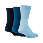 Load image into Gallery viewer, 3 Pairs Cushion Foot Bamboo Diabetic Socks - Blue Mix