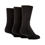 Load image into Gallery viewer, 3 Pairs Cushion Foot Bamboo Diabetic Socks - Black