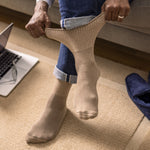 Load image into Gallery viewer, 3 Pairs Cushion Foot Bamboo Diabetic Socks - Brown Mix