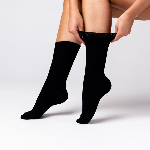 3 Paar Damen Bambussocken - Schwarz