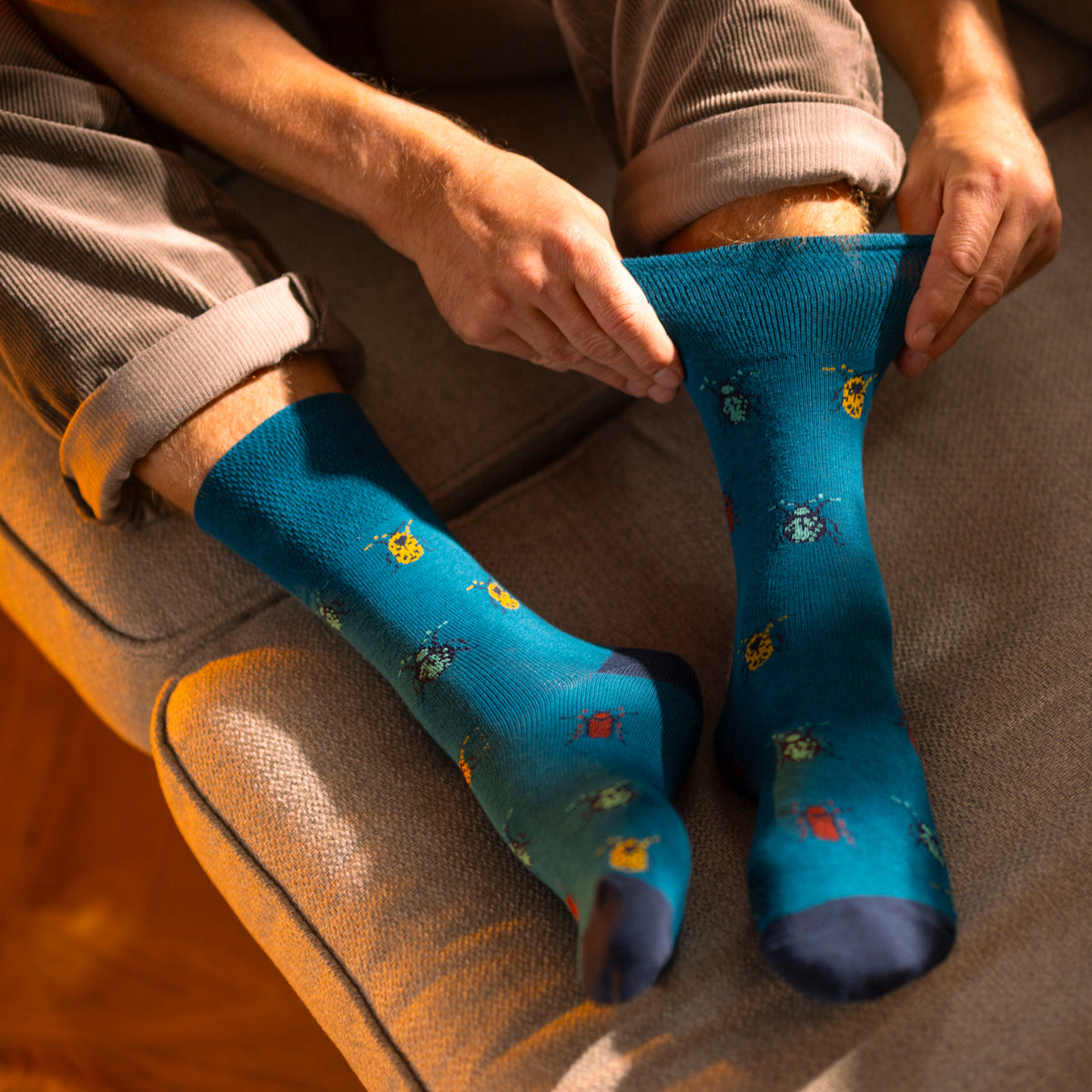 3 Paar Herrensocken aus Baumwolle von RHS – Insekten
