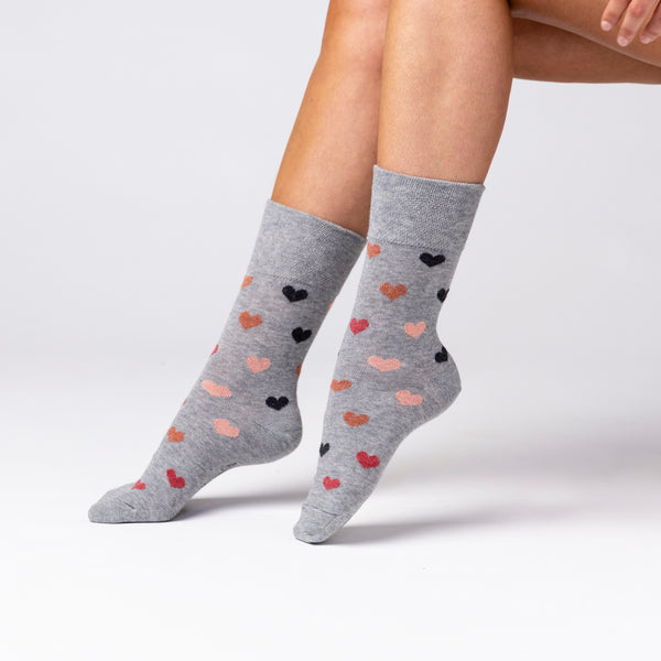 3 Paar Damen Baumwollsocken - Queen Of Hearts