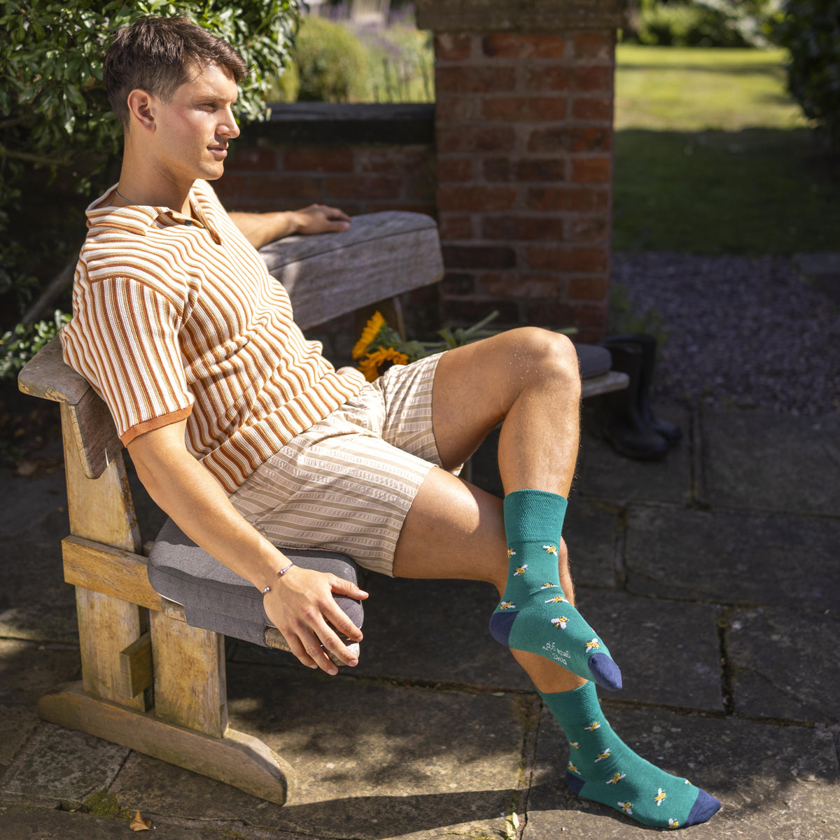 3 Paar Herrensocken aus Baumwolle von RHS – Insekten