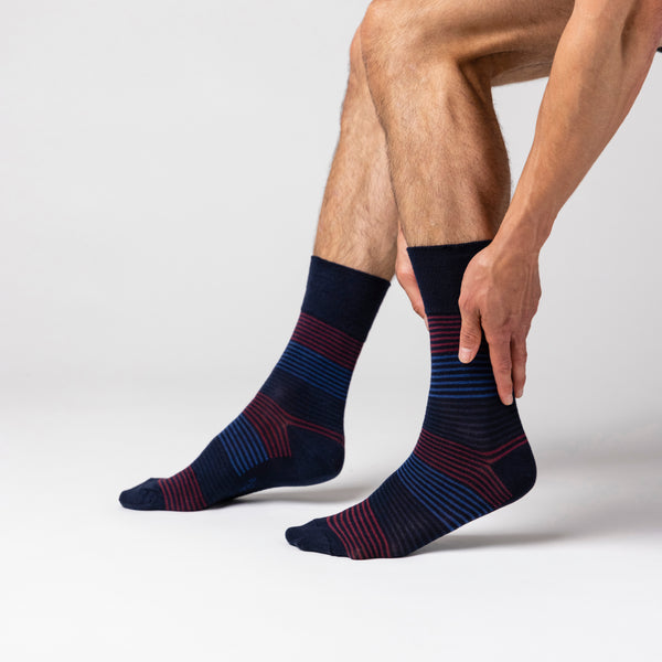 3 Pairs Men's Cotton Socks - Regal Stripe