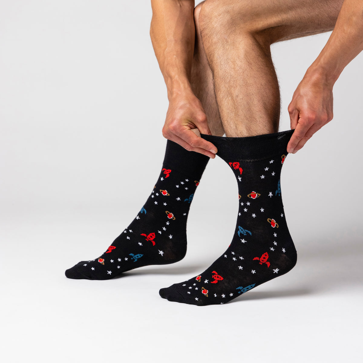 3 Pairs Men's Cotton Socks - Astronomy