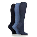 Load image into Gallery viewer, 3 Pairs Cushion Foot Knee Length Bamboo Diabetic Socks - Denim Mix
