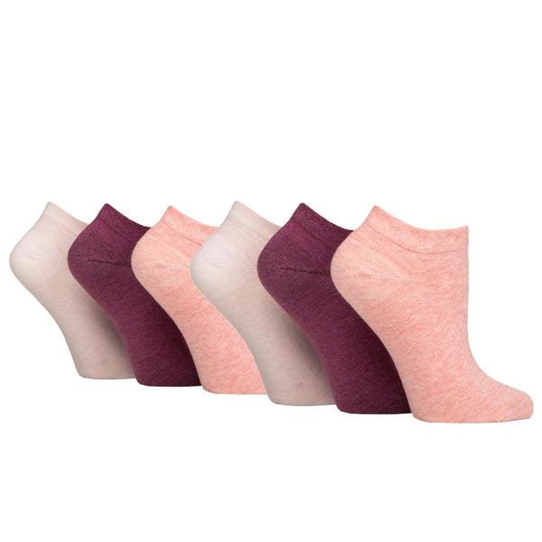 6 Paar Damen-Sneakersocken für Diabetiker - Lavendel-Mix
