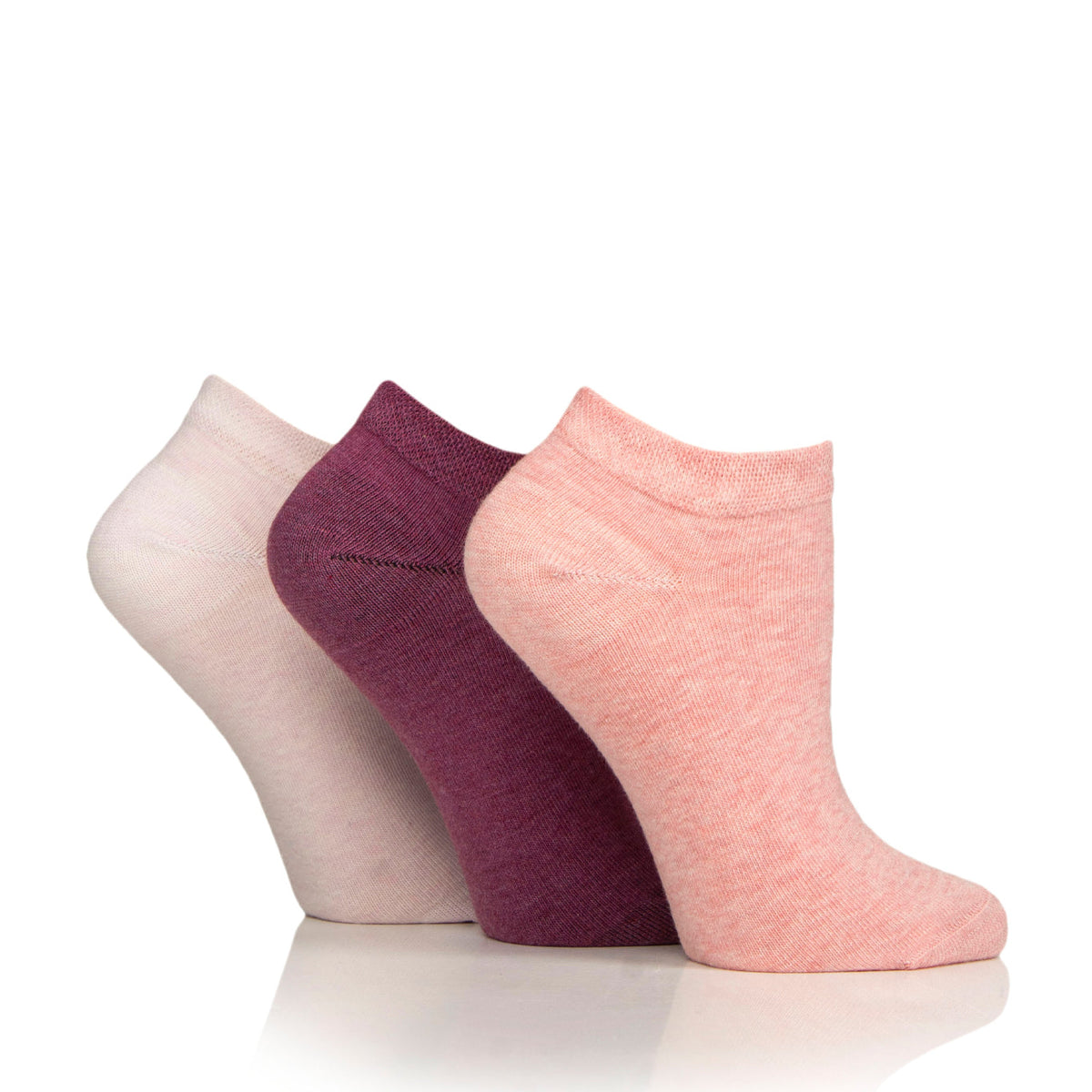 3 Pairs Ladies Diabetic Trainer Socks - Lavender Mix