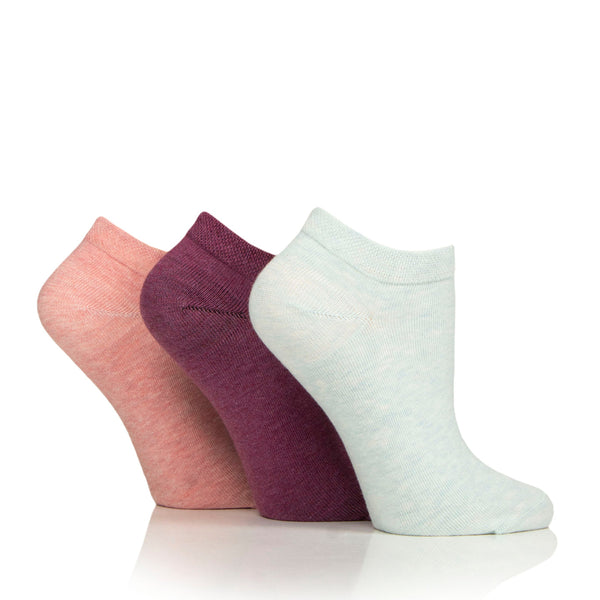 6 Paar Damen-Sneakersocken für Diabetiker - Sorbet Pink Mix