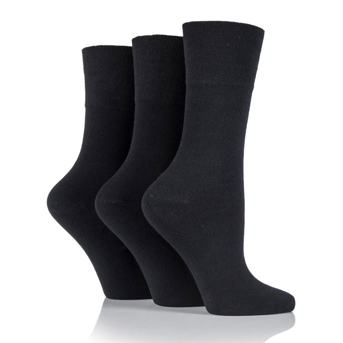 6 Paar Diabetikersocken für Damen - Schwarz