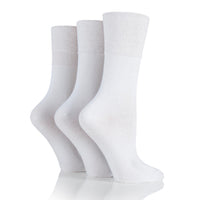 3 Pairs Ladies Diabetic Socks - White