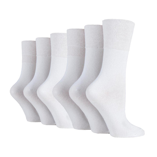 6 Paar Diabetikersocken für Damen - Weiß
