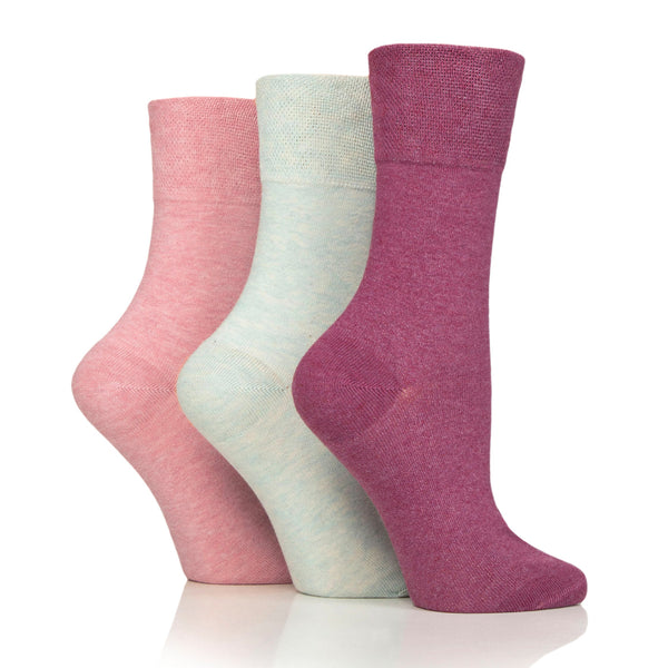 6 Paar Diabetikersocken für Damen - Sorbet Pink Mix