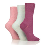 Load image into Gallery viewer, 3 Pairs Ladies Diabetic Socks - Sherbet Pink Mix
