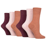 Lade das Bild in den Galerie-Viewer, 6 Paar Diabetikersocken für Damen - Terrakotta-Mix
