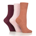 Load image into Gallery viewer, 3 Pairs Ladies Diabetic Socks - Terracotta Mix
