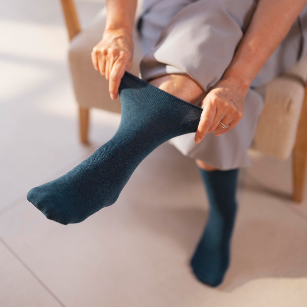 6 Paar Diabetikersocken für Damen - Korallenmix