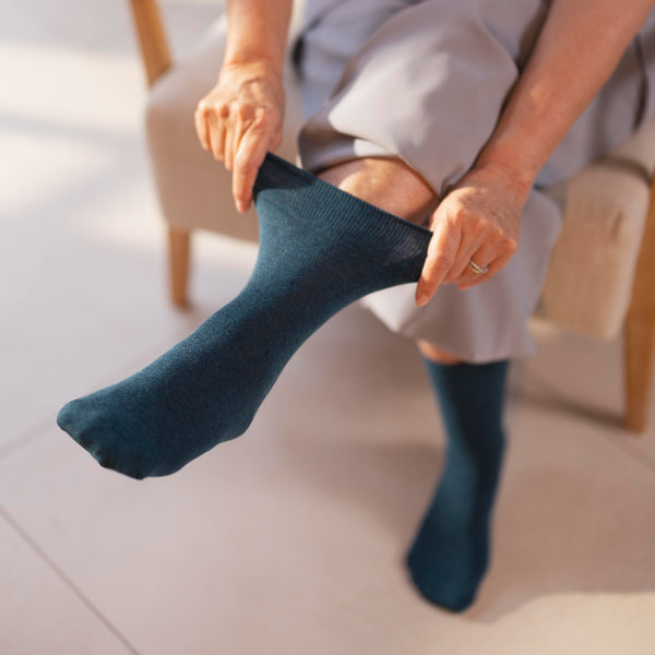 6 Paar Diabetikersocken für Damen - Korallenmix