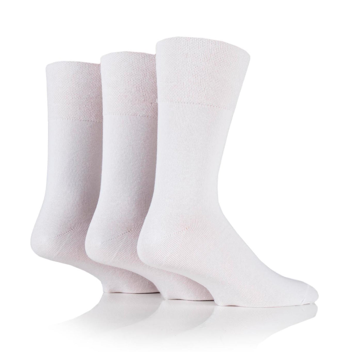 6 Paar Herren-Diabetikersocken aus Bambus - Weiß