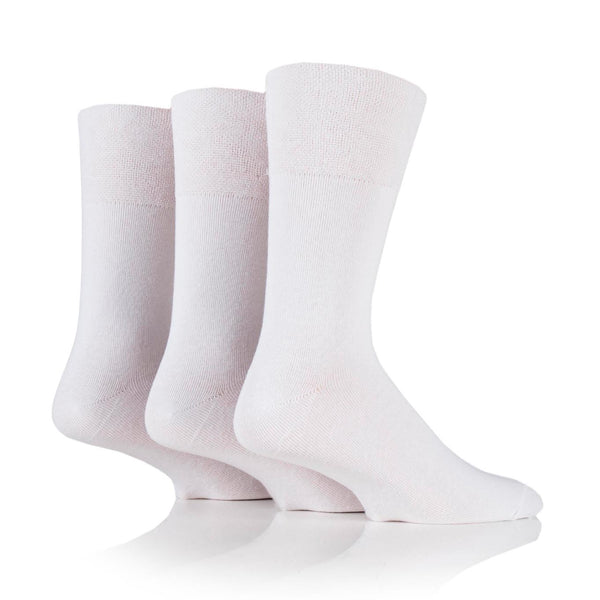 6 Paar Herren-Diabetikersocken aus Bambus - Weiß
