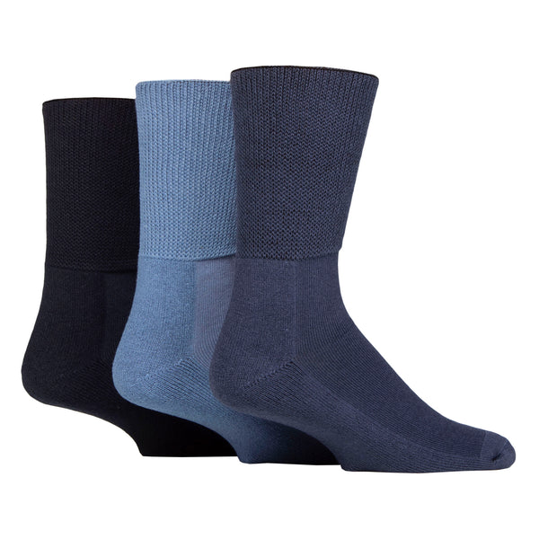 3 Paar gepolsterte Bambussocken für Diabetiker - Denim-Mix