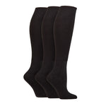 Load image into Gallery viewer, 3 Pairs Cushion Foot Knee Length Bamboo Diabetic Socks - Black
