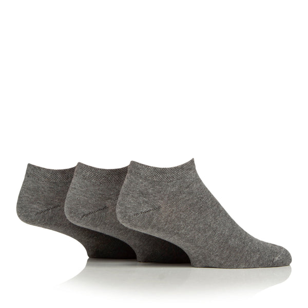 3 Pairs Men's BigFoot Diabetic Trainer Socks - Grey
