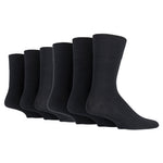 Load image into Gallery viewer, 6 Pairs Men&#39;s Diabetic Socks - Black
