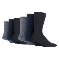 6 Paar Bambussocken für Diabetiker für Herren - Schwarz/Marineblau/Grau