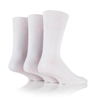 3 Pairs Men's Diabetic Socks - White