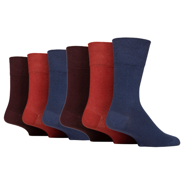 6 Paar Herrensocken für Diabetiker - Orange Mix