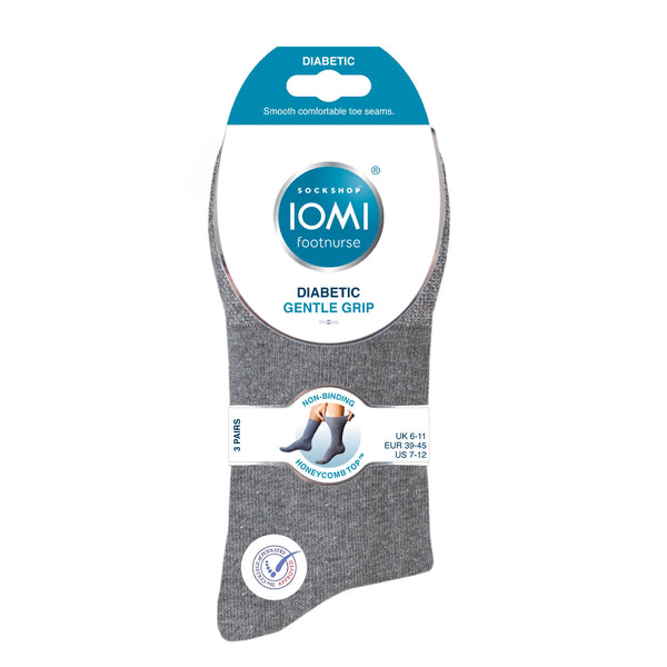 6 Paar Diabetikersocken für Herren - Grau