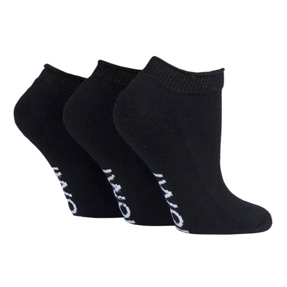 3 Paar gepolsterte Diabetiker-Trainersocken – Schwarz