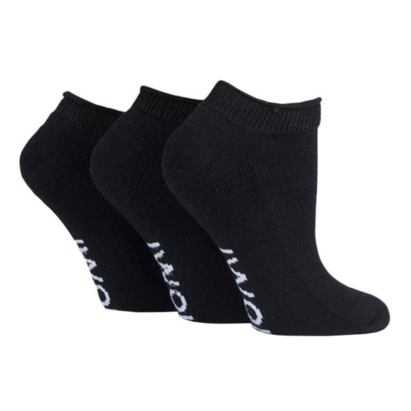 3 Paar gepolsterte Diabetiker-Trainersocken – Schwarz