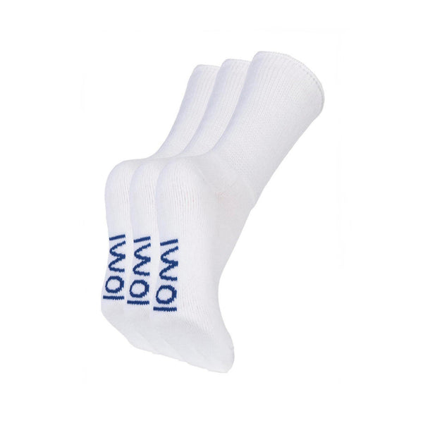 3 Paar gepolsterte Diabetikersocken – Weiß