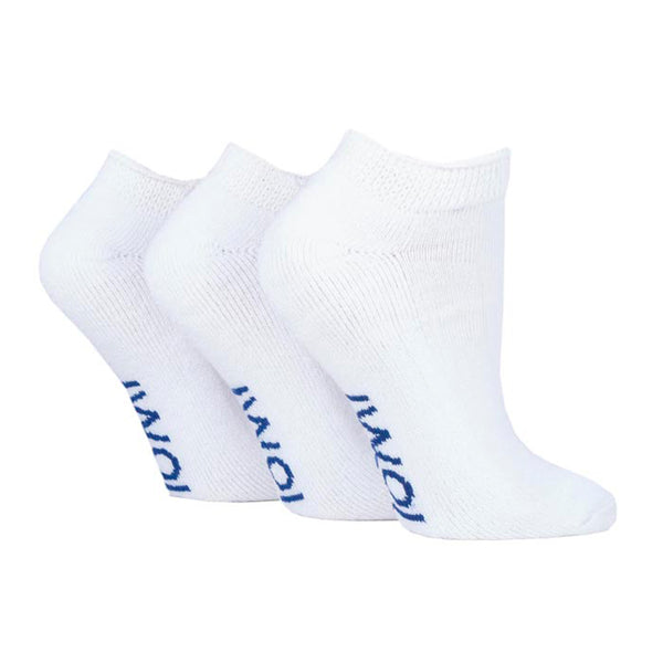 3 Paar gepolsterte Diabetiker-Trainersocken – Weiß